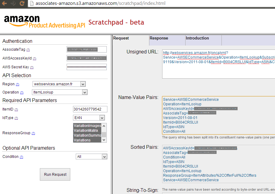 Amazon API - ScratchPad