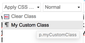 Custom Class in Sitecore RTE Dropdown