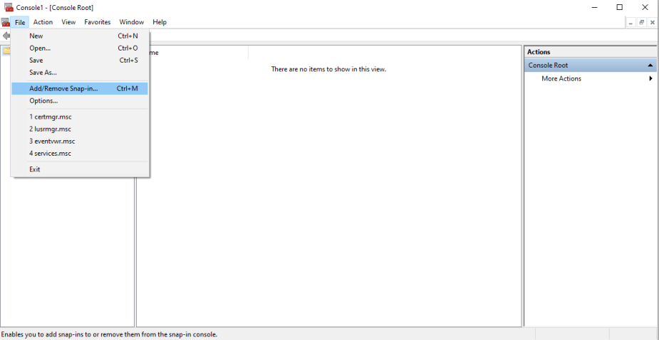 screenshot20-20sitecore20certificates20-20add20snap-in
