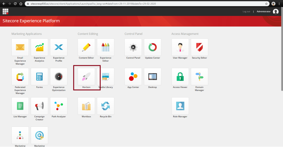 sitecore20horizon20-20launchpad